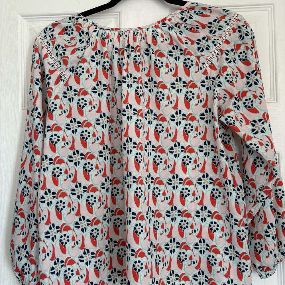 Copper Key Women's Blouse - Red, Black, and White Pattern - Picture 3 of 9